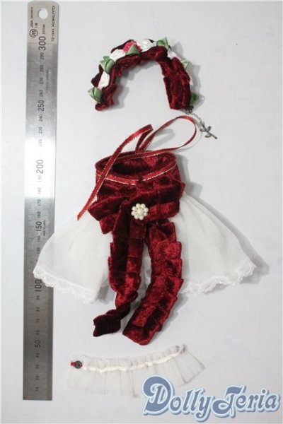 画像2: 幼SD/OF：ヴェルベット切替ドレスセット U-25-07-01-170-TN-ZU (2)