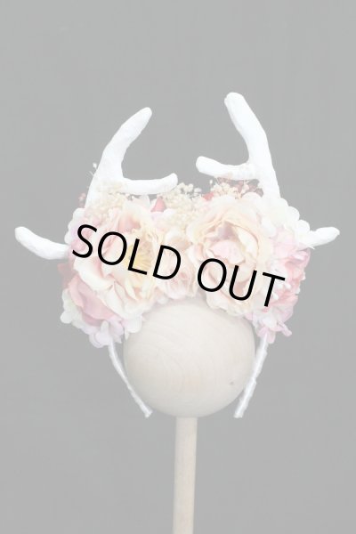 画像1: MSD/OF:カチューシャ(角パーツ付)flower.B様製 S-25-10-05-353-GN-ZS (1)