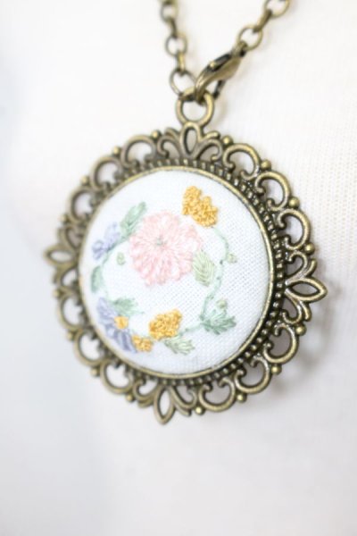 画像2: SD/OF:お刺繍ネックレス S-25-06-15-607-GN-ZS (2)