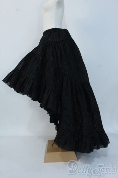 画像2: SD/OF:リバーシブル・プリンセスぽんぽんパニエ（黒・レース） Y-25-07-16-181-YD-ZY (2)