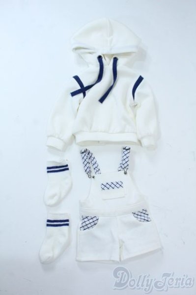 画像1: MSD/OF:ホワイト×チェックサロペットセット・ミニ:VOLKS製 Y-25-11-05-193-YD-ZY (1)