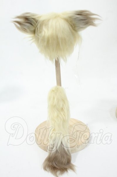 画像2: 6-7inch/けもみみウィッグ+尻尾セット Y-26-02-18-126-WT-ZY (2)