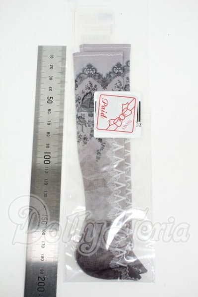 画像2: SD/OF：レースアップ柄ソックス(灰)・ミニ Y-26-02-25-149-WT-ZY (2)