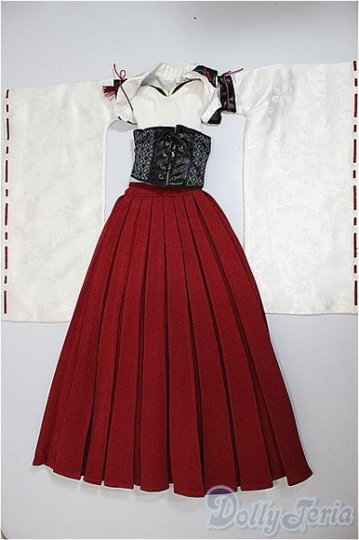 画像1: SD16G/OF:月の衣(紅赤)/1/3　70ｃｍ　BJD　MJD　衣装　ドール用 A-25-08-06-146-NY-ZA (1)