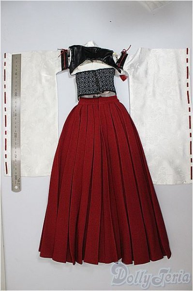 画像2: SD16G/OF:月の衣(紅赤)/1/3 70cm BJD MJD 衣装 ドール用 A-25-10-29-368-NY-ZA (2)