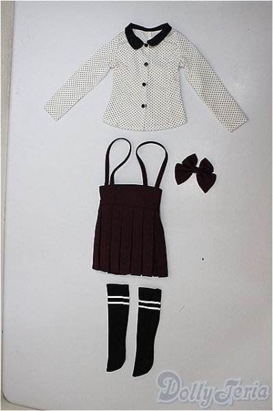 画像1: SD13女の子/OF ribbon school uniform(Bourgogne)/1/3　60ｃｍ　BJD　MJD　衣装　ドール用 A-25-07-30-257-TO-ZA (1)