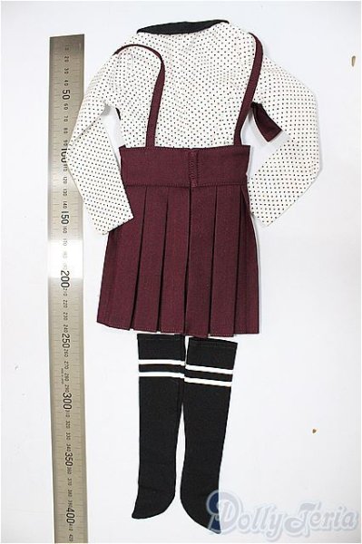 画像2: SD13女の子/OF ribbon school uniform(Bourgogne)/1/3　60ｃｍ　BJD　MJD　衣装　ドール用 A-25-10-08-276-TO-ZA (2)