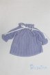画像1: SDM＆MSD/OF:Nine9Style様製 Smocking shoulder open blouse(Blue)/1/4　40ｃｍ　BJD　MJD　衣装　ドール用 A-25-10-15-080-NY-ZA (1)