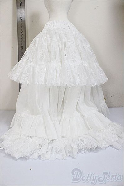 画像2: SD/OF:リバーシブル・プリンセスぽんぽんパニエ(白・レース)/1/3 60cm BJD MJD 衣装 ドール用 A-25-10-29-168-NY-ZA (2)