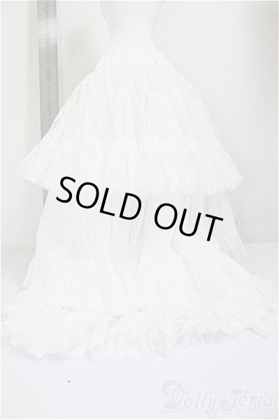 画像2: SD/OF:リバーシブル・プリンセスぽんぽんパニエ（白・レース）/1/3　60ｃｍ　BJD　MJD　衣装　ドール用 A-25-10-29-168-NY-ZA (2)