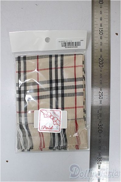 画像2: SD/OF:チェックマフラー（ベージュ）/1/3　60ｃｍ　BJD　MJD　衣装　ドール用 A-25-11-19-192-NY-ZA (2)