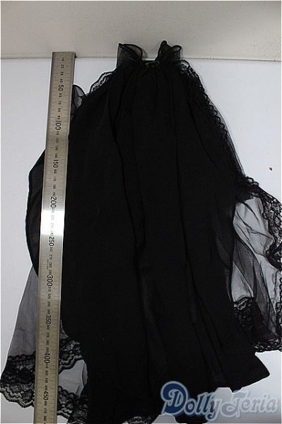 画像2: SD/OF:おめかしトレーン（黒・チュール）/1/3　60ｃｍ　BJD　MJD　衣装　ドール用 A-25-11-26-278-NY-ZA (2)