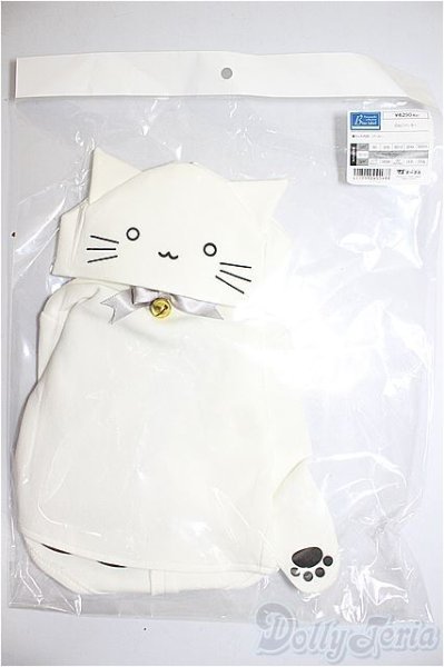 画像1: SD/OF:白ねこパーカー/1/3　60ｃｍ　BJD　MJD　衣装　ドール用 A-26-01-21-133-NY-ZA (1)