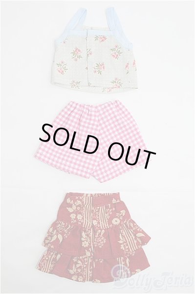 画像2: MSD/OF バラセット キャミトップ+フリルスカート+ギンガムショートパンツ/1/4　40ｃｍ　BJD　MJD　衣装　ドール用 I-25-10-26-361-YB-ZI (2)