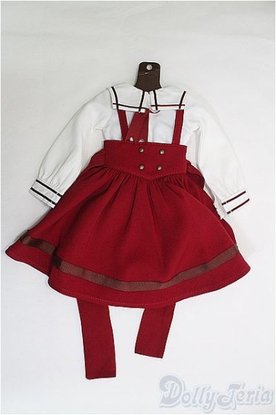 画像1: SDM/OF:ボルドーサスペンダーセット・ミニ/1/4　40ｃｍ　BJD　MJD　衣装　ドール用 I-25-07-27-154-TO-ZI (1)
