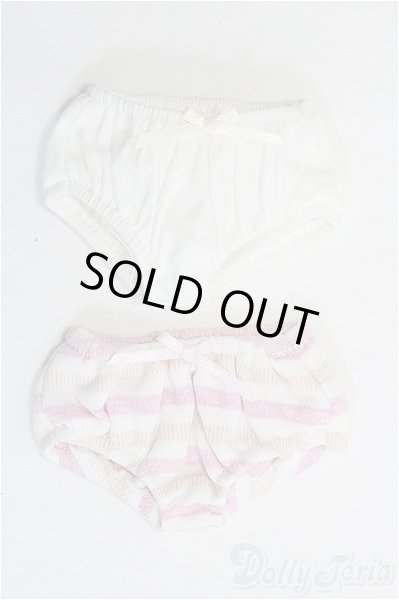 画像1: SDM＆MSD/OF:やわらかコットンショーツセット（白＆桃色ボーダー）・ミニ/1/4　40ｃｍ　BJD　MJD　衣装　ドール用 I-25-08-31-187-KD-ZI (1)