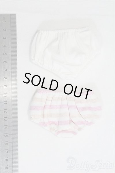 画像2: SDM＆MSD/OF:やわらかコットンショーツセット（白＆桃色ボーダー）・ミニ/1/4　40ｃｍ　BJD　MJD　衣装　ドール用 I-25-08-31-187-KD-ZI (2)