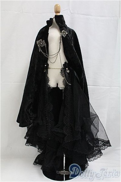 画像1: SD13G/OF:マント+黒レースオーバースカート/1/3 60cm BJD MJD 衣装 ドール用 I-25-10-26-145-KD-ZI (1)