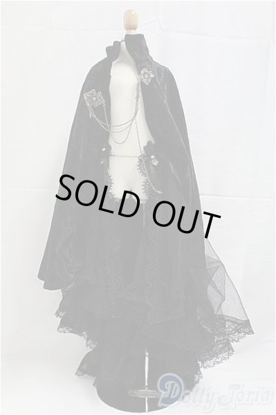 画像1: SD13G/OF:マント+黒レースオーバースカート/1/3　60ｃｍ　BJD　MJD　衣装　ドール用 I-25-10-26-145-KD-ZI (1)