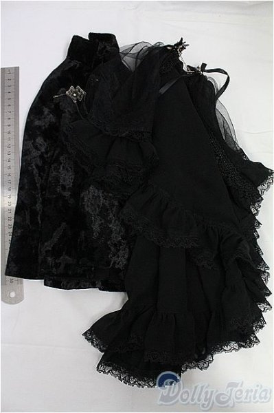 画像2: SD13G/OF:マント+黒レースオーバースカート/1/3 60cm BJD MJD 衣装 ドール用 I-25-10-26-145-KD-ZI (2)
