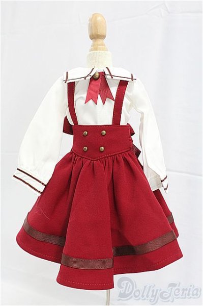 画像1: SDM/OF:ボルドーサスペンダーセット・ミニ/1/4　40ｃｍ　BJD　MJD　衣装　ドール用 I-25-11-16-033-KD-ZI (1)