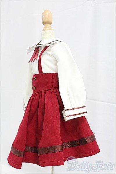 画像2: SDM/OF:ボルドーサスペンダーセット・ミニ/1/4　40ｃｍ　BJD　MJD　衣装　ドール用 I-25-11-16-033-KD-ZI (2)