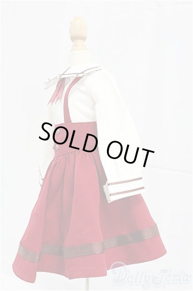 画像2: SDM/OF:ボルドーサスペンダーセット・ミニ/1/4　40ｃｍ　BJD　MJD　衣装　ドール用 I-25-11-16-033-KD-ZI (2)