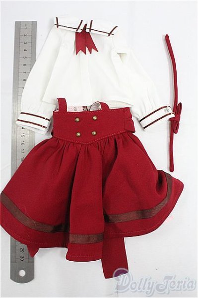 画像5: SDM/OF:ボルドーサスペンダーセット・ミニ/1/4　40ｃｍ　BJD　MJD　衣装　ドール用 I-25-11-16-033-KD-ZI (5)