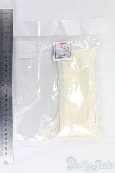 画像2: SD/ケーブル編みマフラー（アイボリー）/1/3　60ｃｍ　BJD　MJD　衣装　ドール用 I-25-11-16-155-KD-ZI (2)