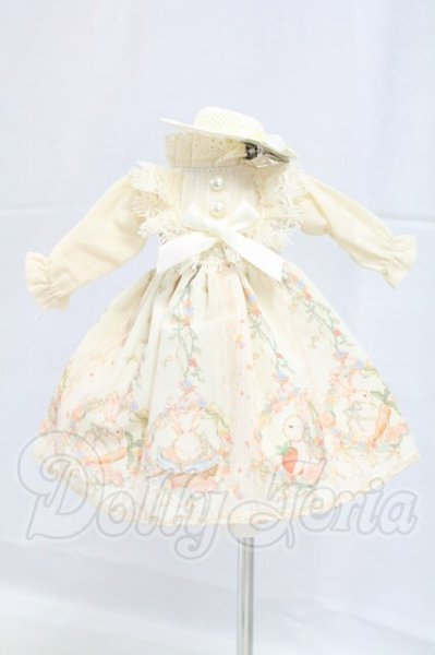 画像1: 幼SD/OF:うさぎ柄ワンピースセット(Xmya製) I-26-04-05-214-KD-ZI (1)