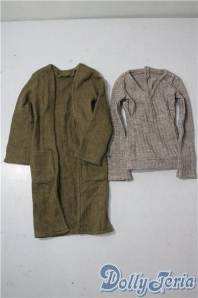 画像1: SD13男の子/OF：ブラックスヌード＆ロングカーデセット U-25-09-16-145-TN-ZU (1)