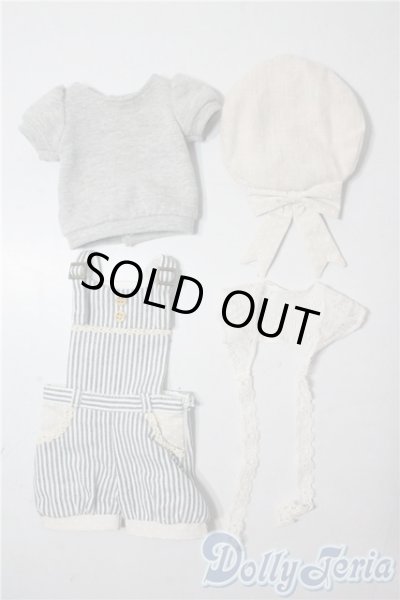 画像1: SDM/OF ストライプサロペットセットミニ U-25-09-30-015-TN-ZU (1)