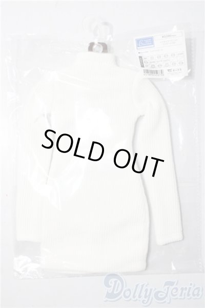 画像1: SD/OF：ハイネックリブニットワンピース（白） U-25-11-26-007-TN-ZU (1)