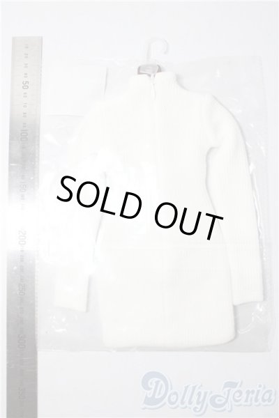 画像2: SD/OF：ハイネックリブニットワンピース（白） U-25-11-26-007-TN-ZU (2)