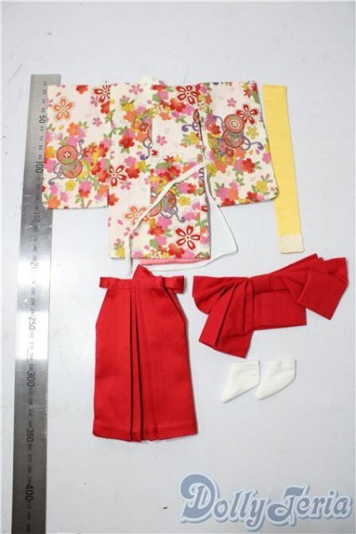 画像2: 幼SD/OF：くれない袴セット・ちび U-25-11-26-132-TN-ZU (2)