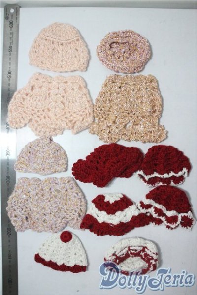 画像2: 40〜60cmドール/ニット小物セット U-25-08-19-109-GN-ZU (2)